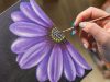 The Purple Flower Acrylic painting Homemade Illustration 4k