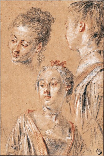 Antoine Watteau   study of heads