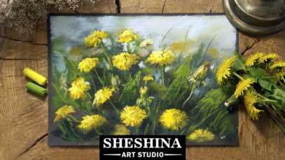 How to draw dandelions with soft pastels