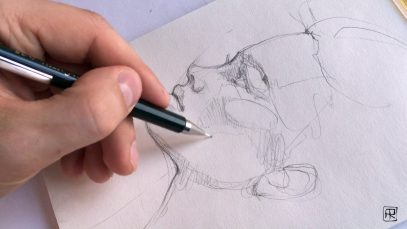 A girls profile drawing