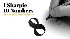 How to DRAW SERIF NUMBERS with a Sharpie FREE Worksheets