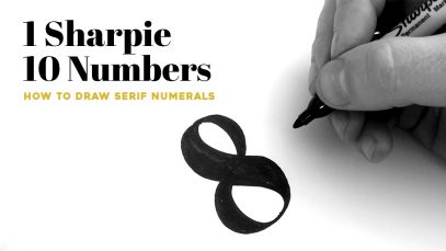 How to DRAW SERIF NUMBERS with a Sharpie FREE Worksheets