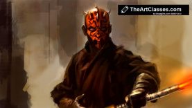 How to paint Darth Maul from Star Wars digital painting tutorial