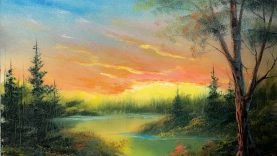 Sunset Lake Oil Painting Tutorial Paintings By Justin