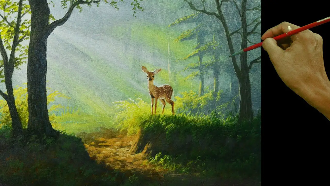 Forest Painting - Acrylic Painting Tutorial For Beginners