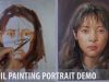Portrait Painting in Oils Girl portrait on canvas