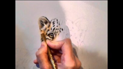 How to draw a Leopard cub in colour pencil