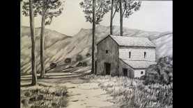 Simple landscape drawing in pencil how to draw a scenery pencil sketch