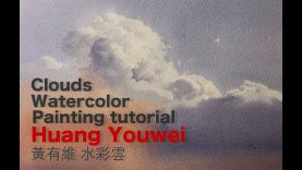 Watercolor painting tutorial CLOUDS Huang Youwei