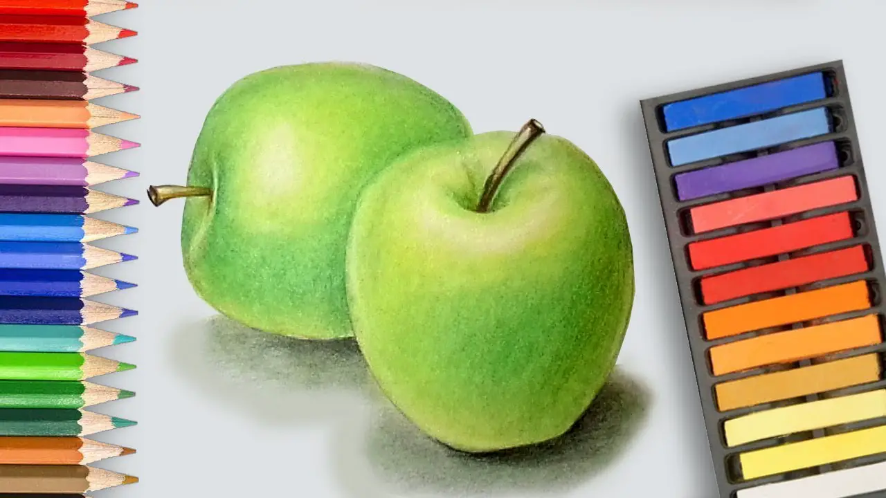 Artistic Blog - learn how to draw with colored pencils: How to draw an  apple with colored pencils - step by step tutorial