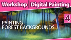 How to Paint a Forest Background in Photoshop PART 4 Digital Painting Workshop