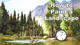 How to Paint a Landscape in Watercolor Time Lapse