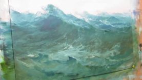 Marine oil painting. Open space ocean. Part 2