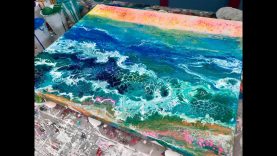 Acrylic Pour Painting Silent Oceanscape