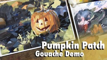 Color in Context Pumpkin Patch Halloween Special Gouache Demo