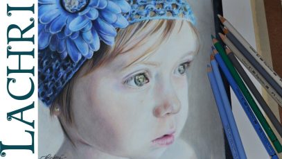 Drawing a child in colored pencil portrait tutorial by Lachri