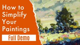 How to Simplify a Landscape Painting full demonstration
