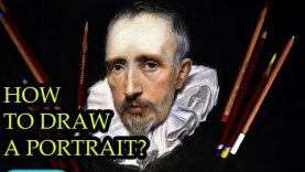 How to draw a portrait with colored pencils tutorial by Sergey Gusev