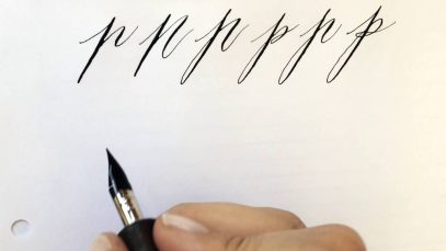 Modern calligraphy letter quotpquot