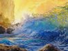 Painting A Crashing Ocean Wave Sunset Scene With Translucent Water