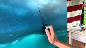 Best lesson. How to paint storm on the sea. How to paint sea waves