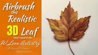 How to airbrushpaint this realistic 3D effect fall leaf. An airbrush tutorial
