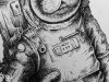 Pen and Ink Drawing time lapse Castronaut
