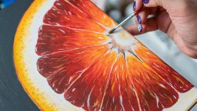 Sicilian Orange Acrylic painting Homemade Illustration 4k