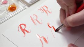 Watercolor Brush Calligraphy Letter R