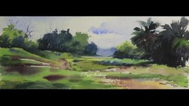 Watercolor Landscape Tutorial step by step Painting