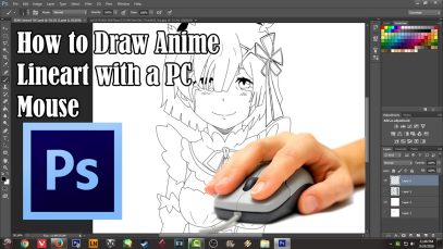 How to Draw Anime Lineart with a PC Mouse Photoshop CS6 Brush Setup Tutorial