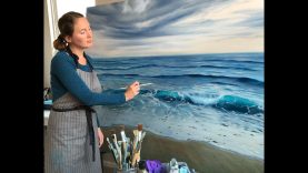 How to Paint the Ocean in Oils Large Seascape Painting quotBeginningsquot by Eva Volf
