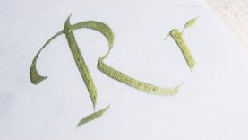 Italic Calligraphy Alphabet Letter R
