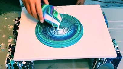 Acrylic pouring Easy Ring Swirl Trying out Primary Elements ColourArte