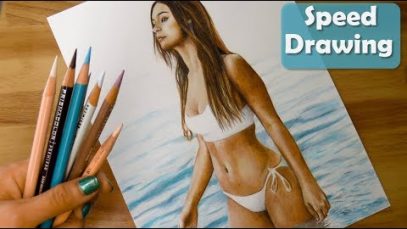 Drawing a woman body Colored Pencil