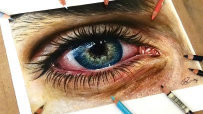 Speed Drawing Drawing A Realistic Eye In Coloured Pencil
