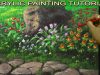 Acrylic Painting Tutorial on How to Paint Flower Garden with a Pathway and Big Rock Easy and Basic