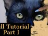Full Pastel Drawing Tutorial Part 1 How to Paint Black Fur and Cat Eyes