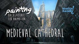 Medieval Cathedral Painting Backgrounds for Animation 18 Nicker Poster Colour
