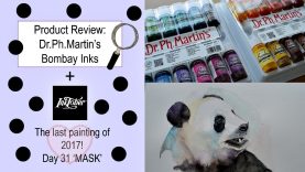 Dr. Ph. Martin39s Bombay inks REVIEW Inktober Panda painting 2017 @The Art Hive
