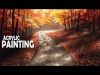 How to Paint a Country Road in the Forest Acrylic Painting