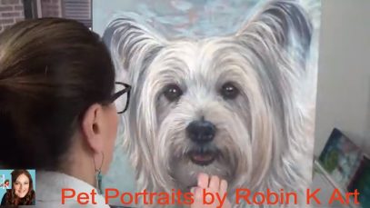 Time Lapse Pet Portrait Painting of Cair Terrier