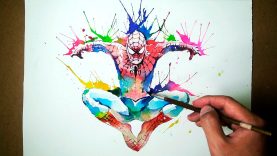 Marvel Spider Man Watercolor Blowing Technique JayArt