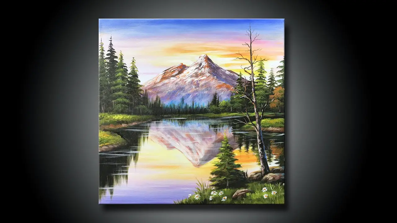 acrylic mountain scene