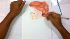Sanguine Drawing Irina Vyborova By Mauricio Hernández Correa
