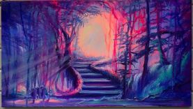 ACRYLIC PAINTING TUTORIAL FANTASY FOREST STEP BY STEP