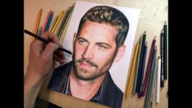 Colored pencil drawing of Paul Walker. Time lapse video
