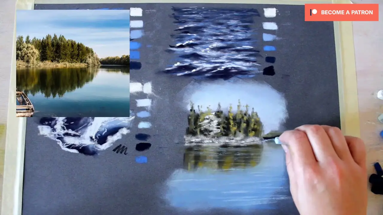 painting water with pastels