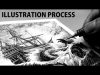 Illustration process crosshatching with ink and light table English subtitleCC