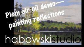 Plein air oil demo painting reflections